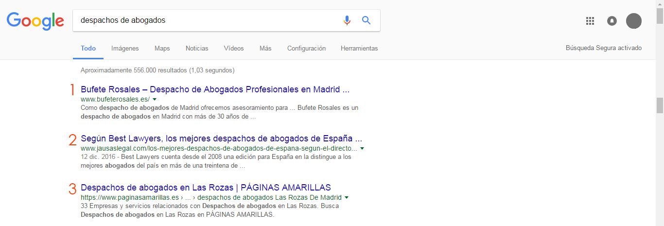 analizar una página web: posición media