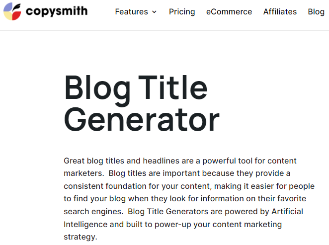 copysmith Blog-Titel-Generator